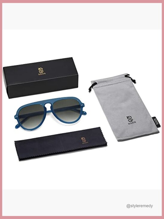Retro Aviator Sunglasses with Plastic Frame, UV400 Protection main image 6